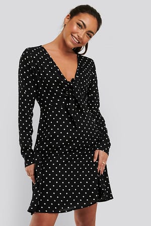 Black/White dots Gepunktetes Kleid