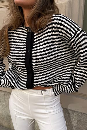 Black/White Gestreepte boxy vest