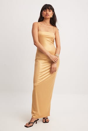 Gold Shiny Maxi Dress