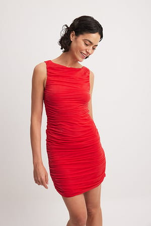 Red Shiny Mini Dress