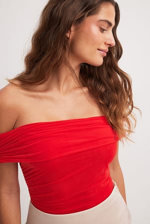 Red Off-shoulder top
