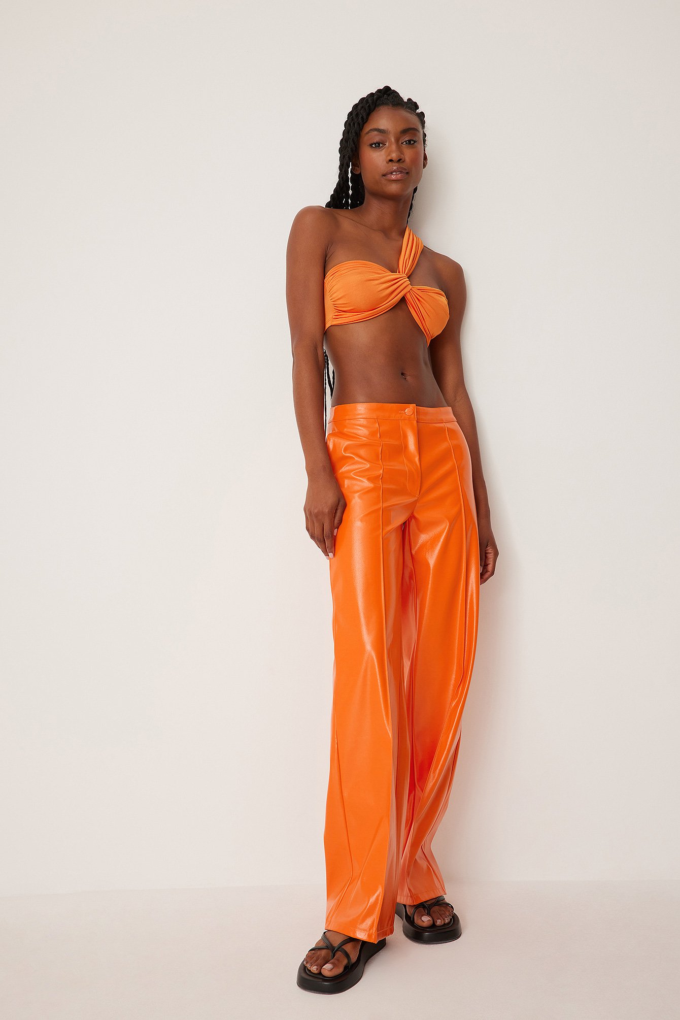 Twill utility trousers - Orange - Ladies | H&M