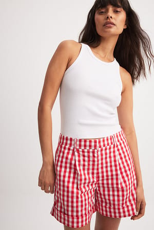 Red Check Checked Shorts