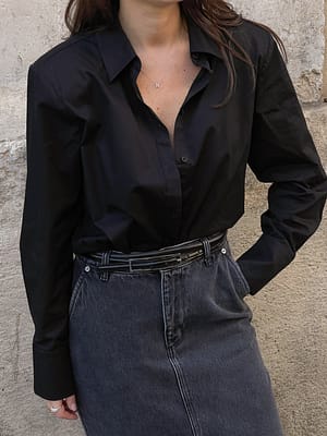Black Camicia a maniche lunghe con spalline imbottite