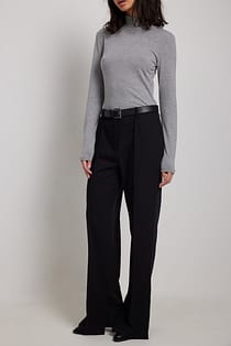 Side Slit Tailored Pants Black | NA-KD