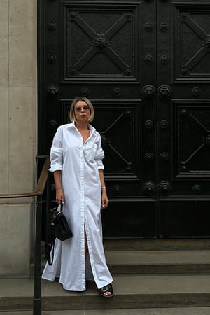 White Maxi-shirtjurk