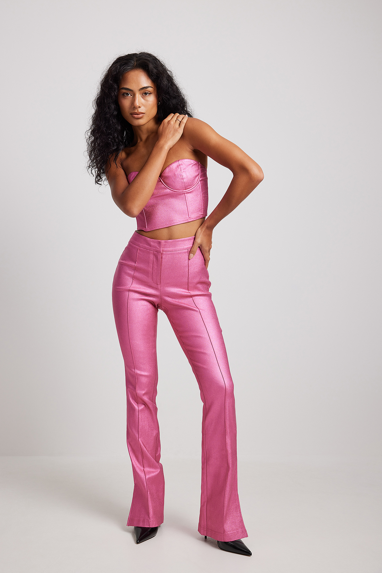 Slit Detail Trousers Pink | NA-KD