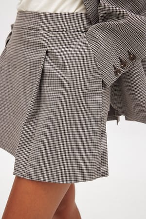 Check Small Check Pleated Mini Skirt