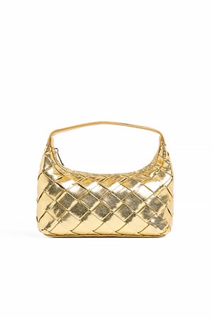 Gold Small Woven Triangular Bag