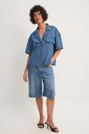 Mid Blue Short en jean