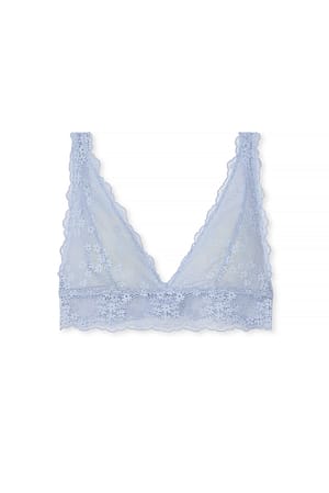 Blue Soft Lace Bra