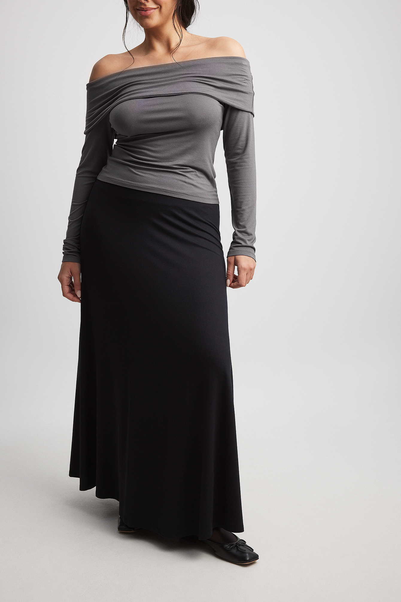 Black a sale line maxi skirt