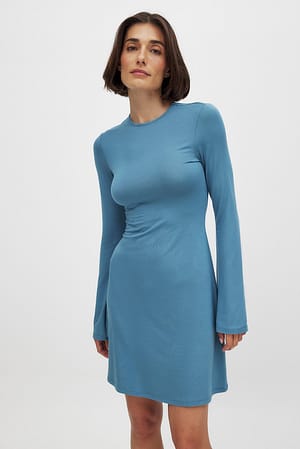 Blue Soft Line Flowy Mini Dress