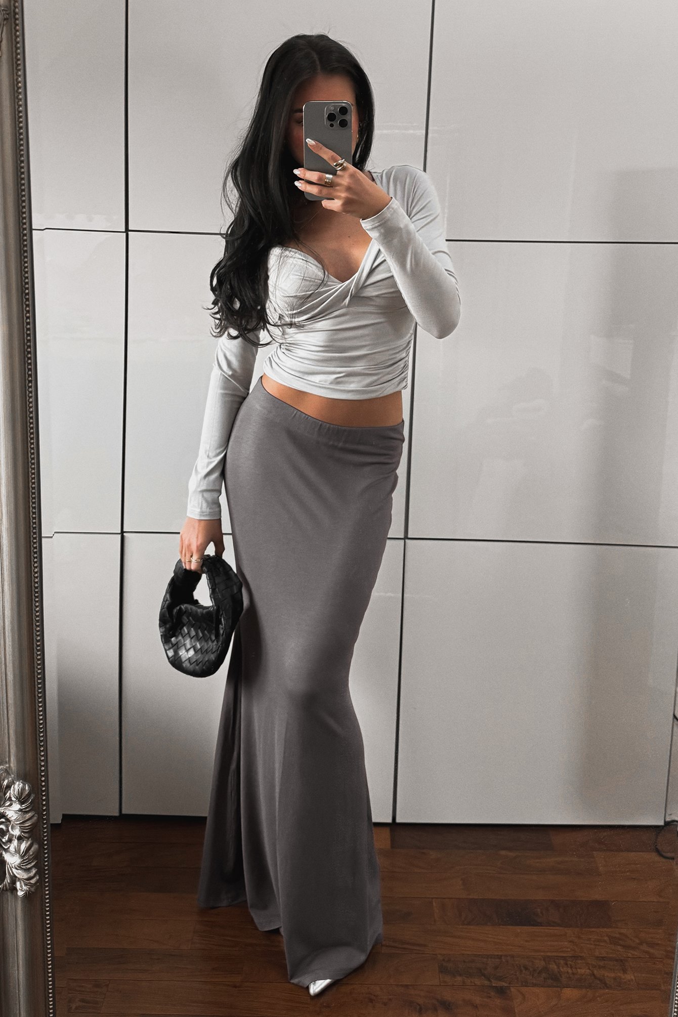 Gray skirt a clearance line