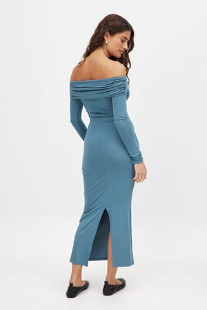 Blue Soft Line Midi Dress