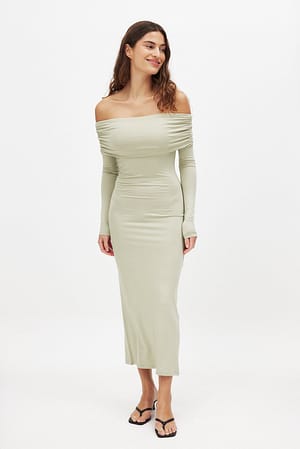 Light Green Soft Line midi-jurk