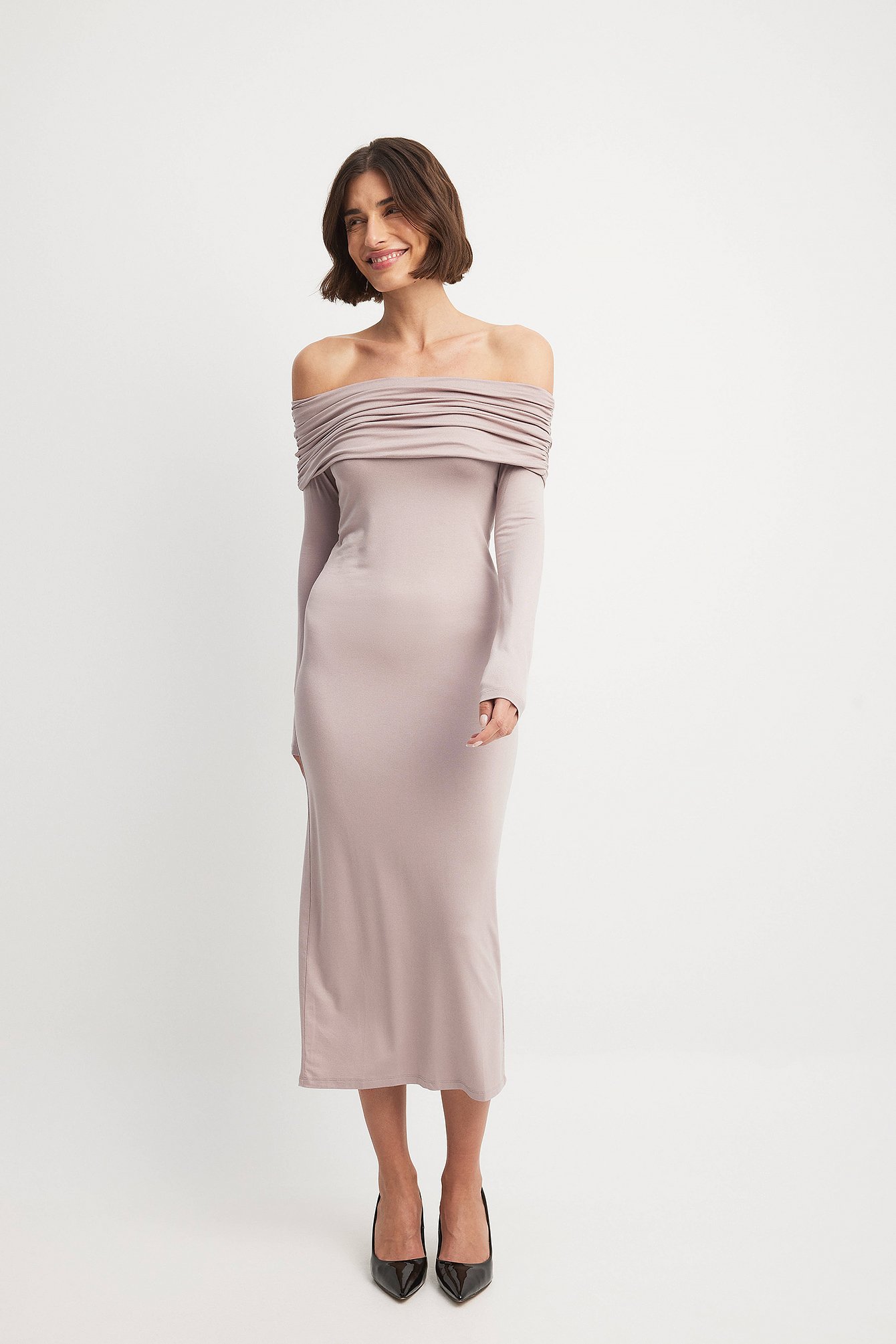 Draped dresses with sales sleeves