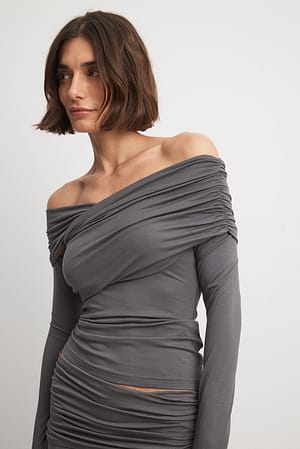 Plus Size Tops Sexy Slash Neck One Shoulder Puff Sleeve Long