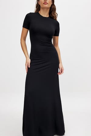 Black Soft Line maxi T-shirtjurk