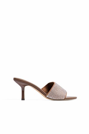 Brown Sparkling Mules