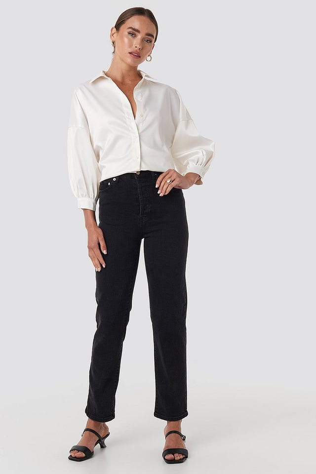 Puff Sleeve Satin Blouse White | na-kd.com