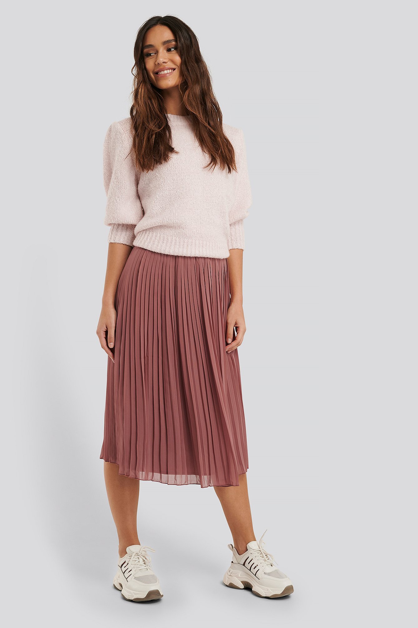 nakd pleated midi skirt