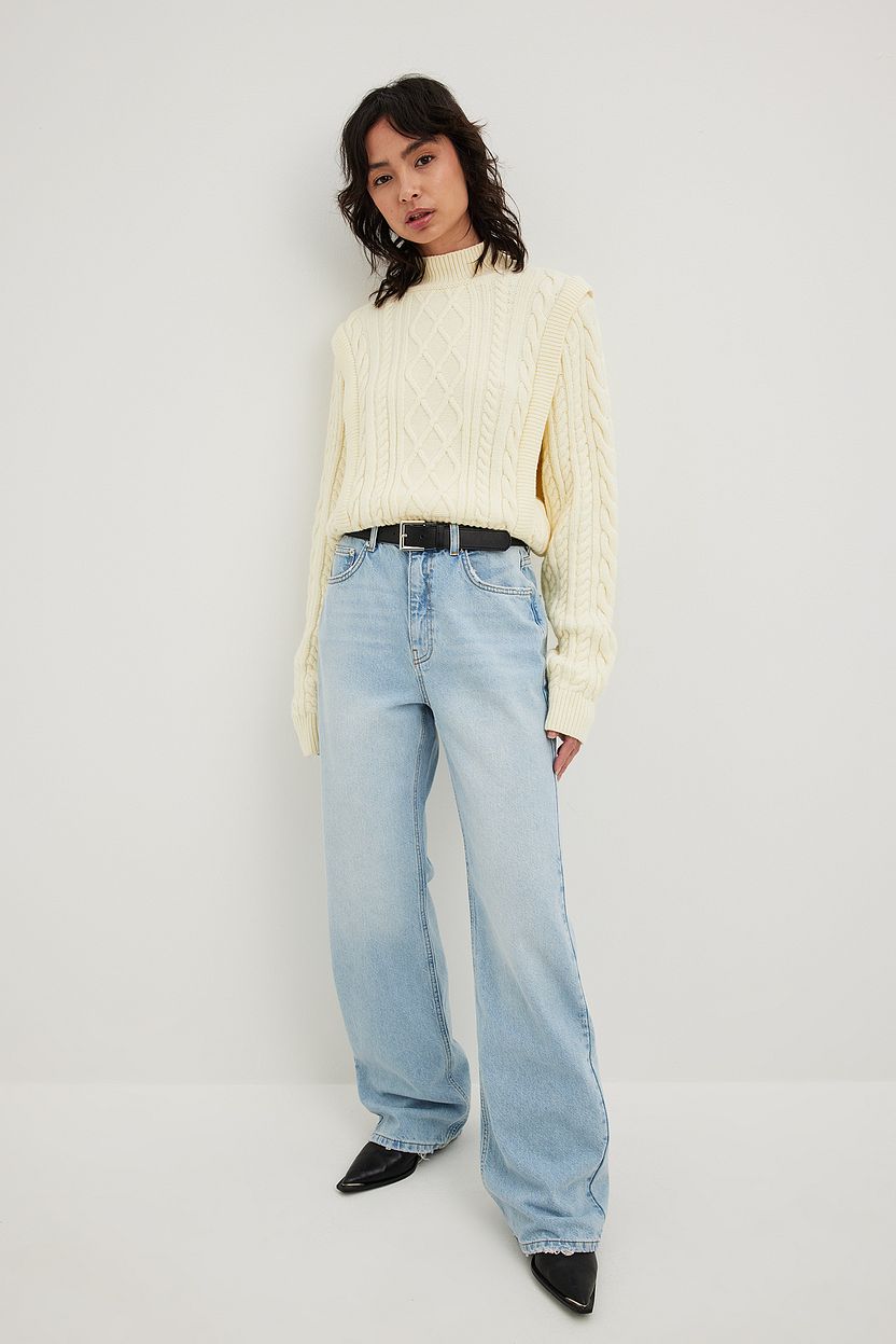 Relaxed Full Length Jeans Blue | NA-KD