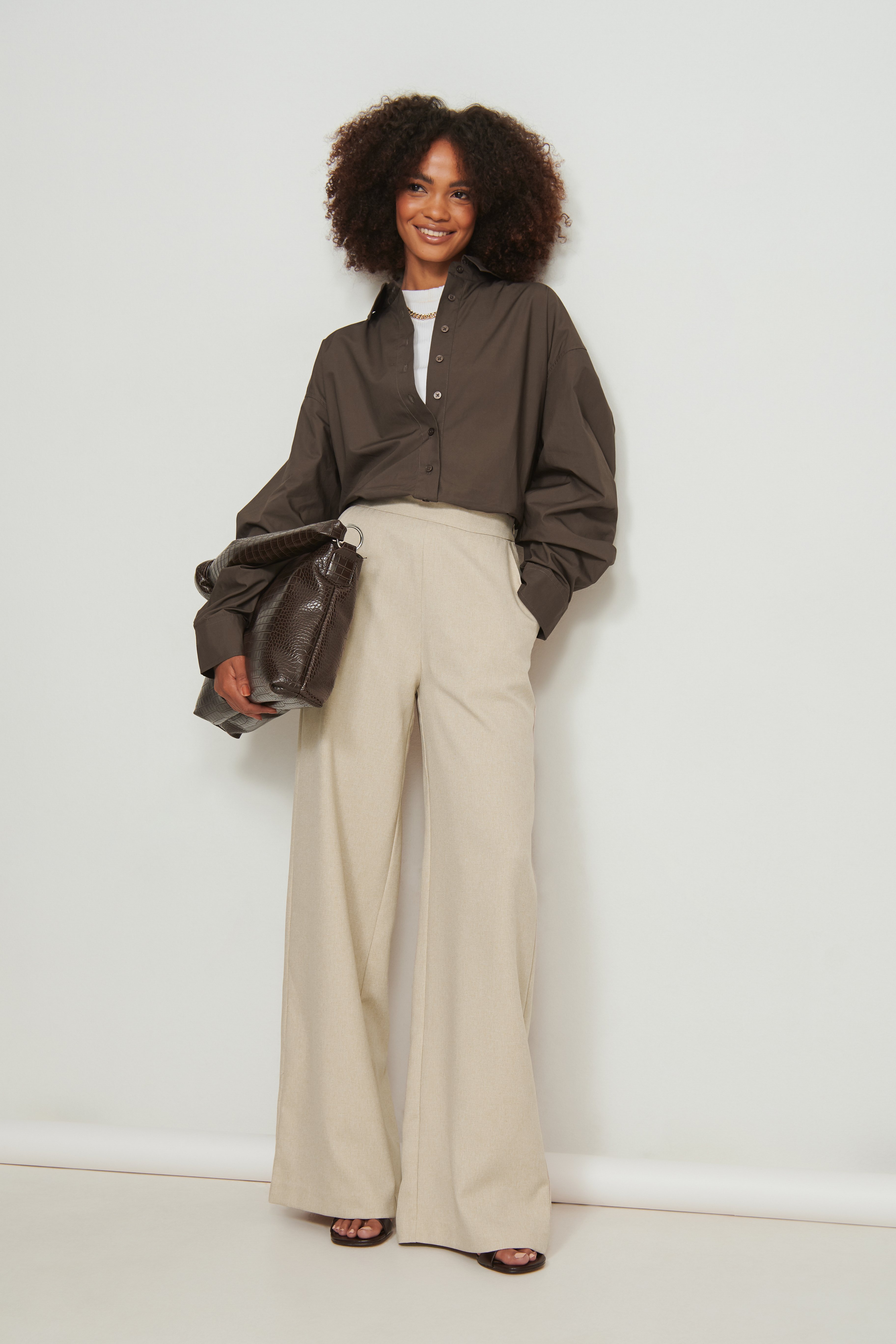 wide pants beige