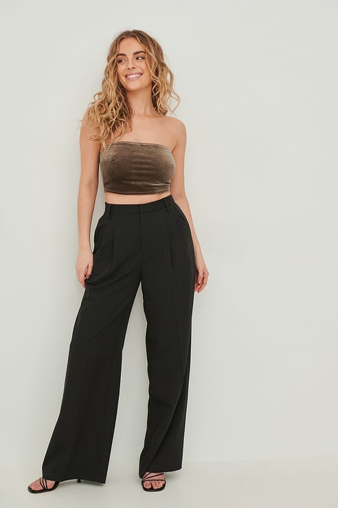 Mid Rise Suit Pants Black | NA-KD