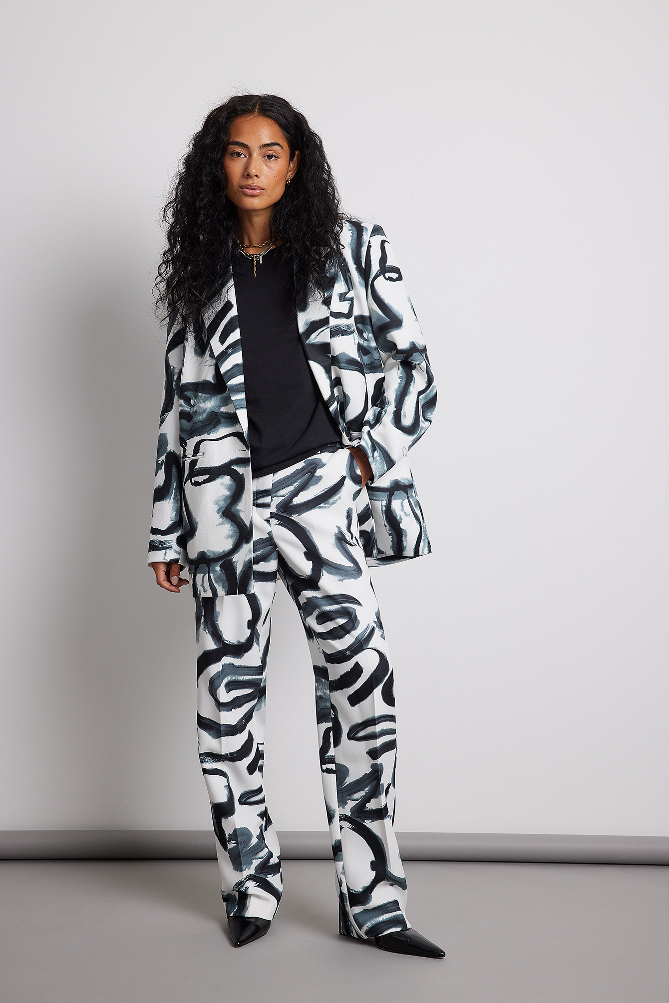 printed suit pants