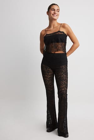 Thin Strap Lace Singlet Outfit