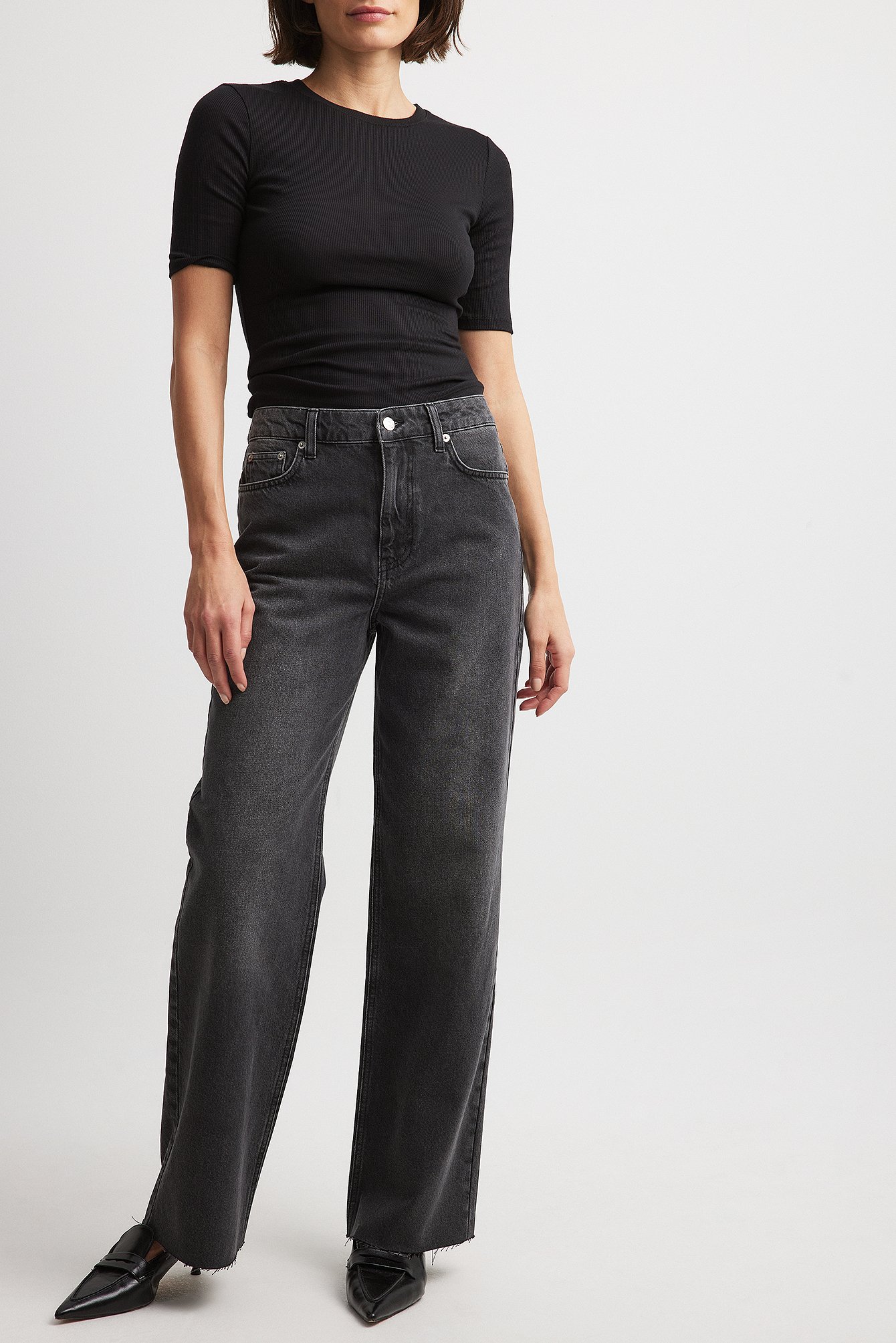 Black straight outlet leg jeans womens