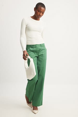 Sexy Neon Green Cargo Pants Women High Waist Pocket Wide Leg