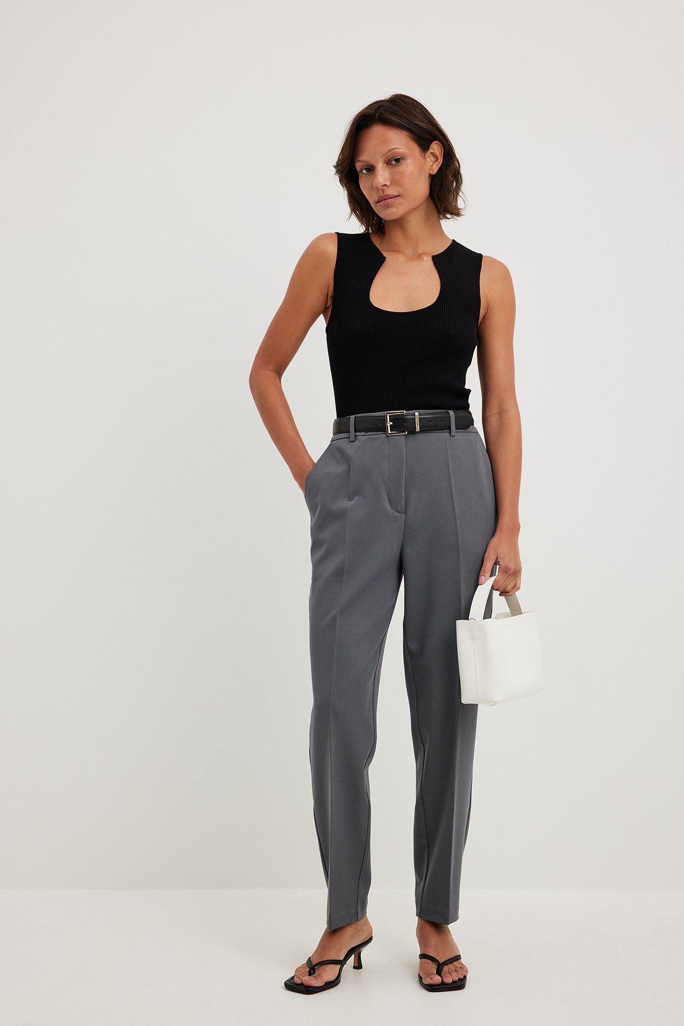 Corduroy Wide Leg Cropped Trousers