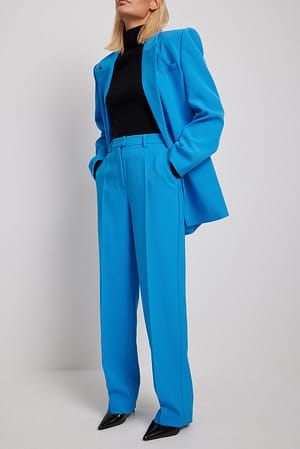 Recycled Straight Leg Suit Pants Blue | NA-KD