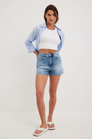 Stretch Denim Shorts Outfit