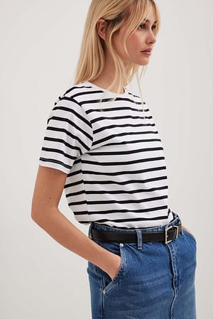 Stripe T-Shirt | NA-KD Striped Boxy