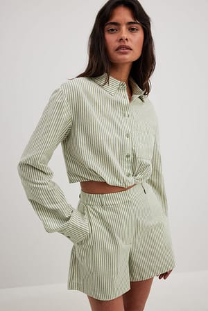 Oversized Striped Linen NA-KD | Beige Blend Shirt