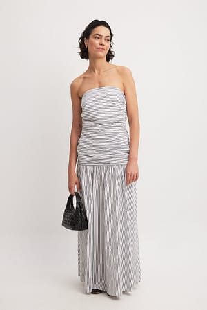 Stripe Striped Strapless Maxi Dress