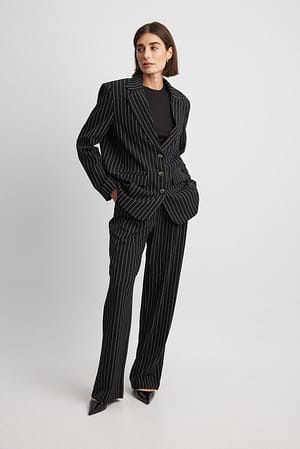 Bell Bottom Pants Suit Set With Black Blazer, Puffed Sleeve Blazer for Women,  Black Trouser Set for Women, Black Pants Suit Set Womens 