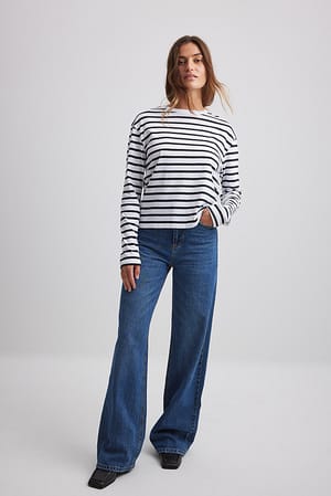 Striped Oversized Long Sleeved Top Stripe | NA-KD