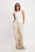 Structured Elastic Waist Trousers