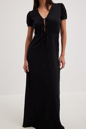 Sleeve NA-KD Wide Dress Maxi Black |
