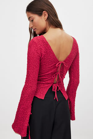 Pink Structured Long Sleeve Top