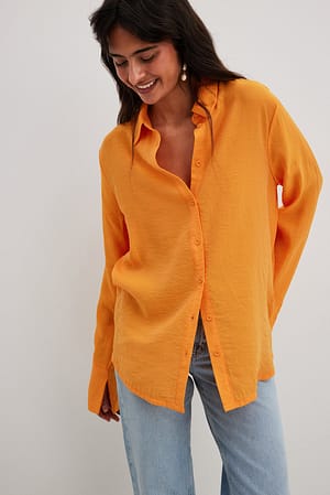 Orange Structured Wide Cuff Shirt