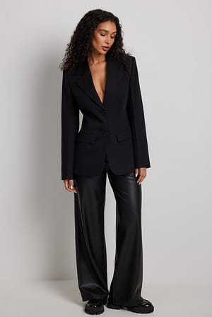 Black Tailored Cut Out Blazer