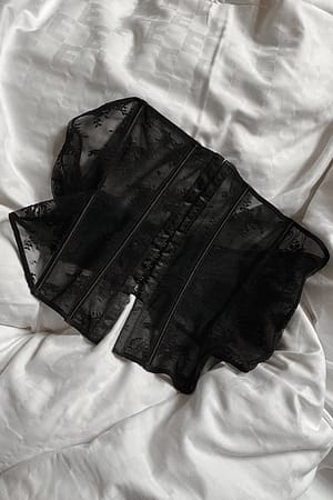 Black Tailored Lace Corset