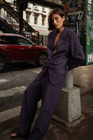 Dark Purple Tailored Oversized Blazer