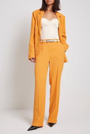 Womens Orange Tailored Trousers