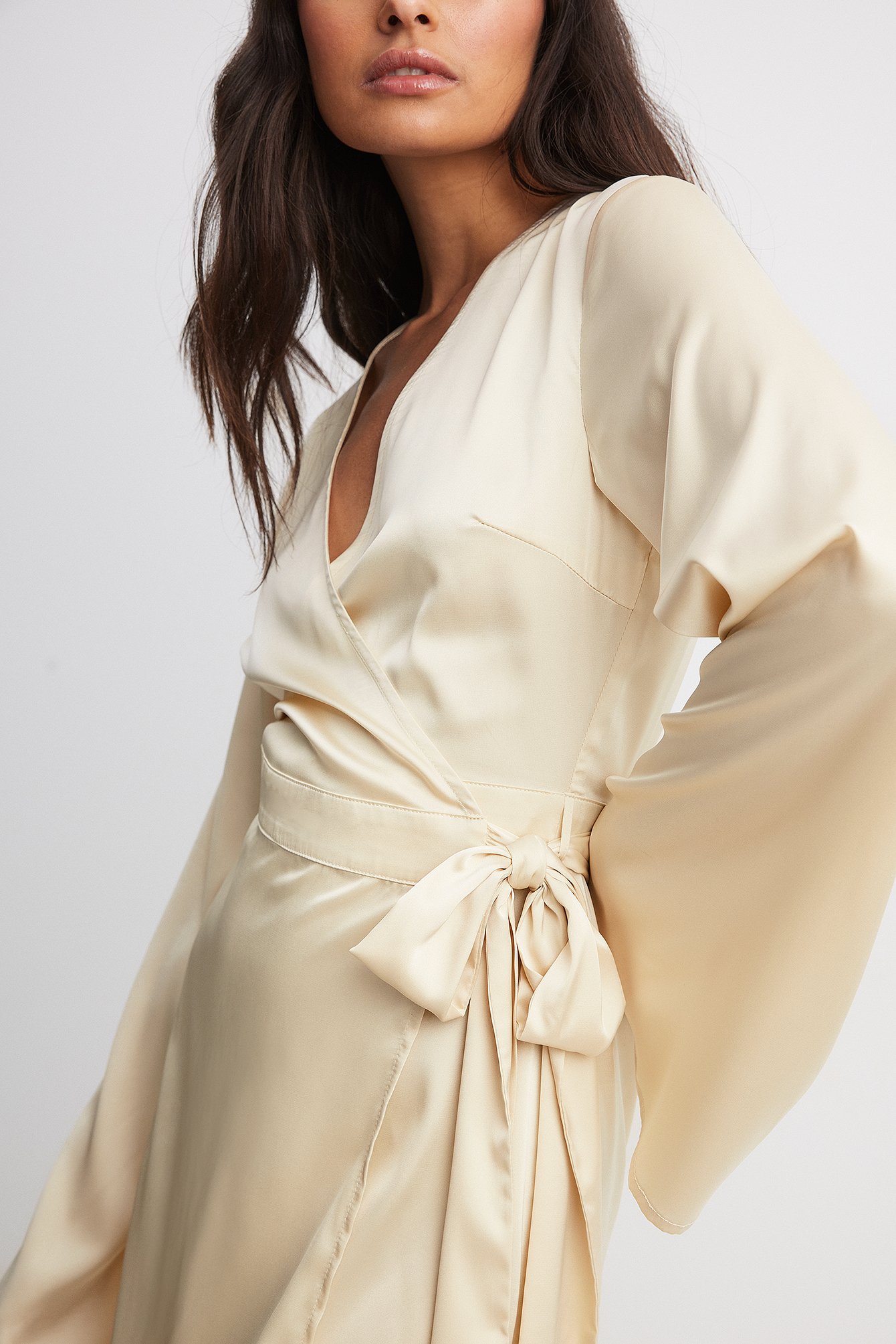 Beige 2024 wrap dress